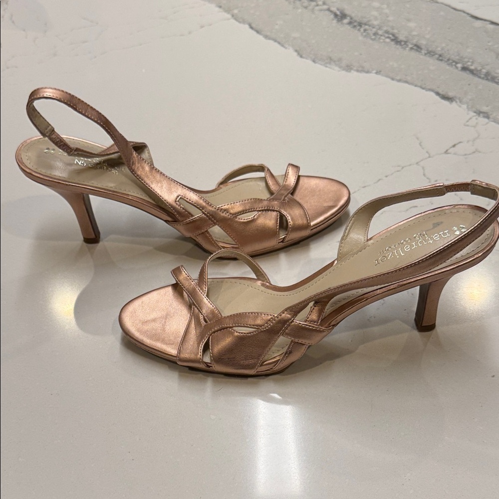 Naturalizer Rose Gold Strappy Heels Sz8 Never Worn - Picture 4 of 8